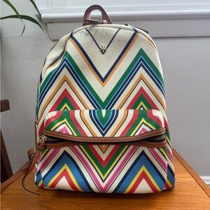 Tory Burch Leather Chevron Pattern Backpack